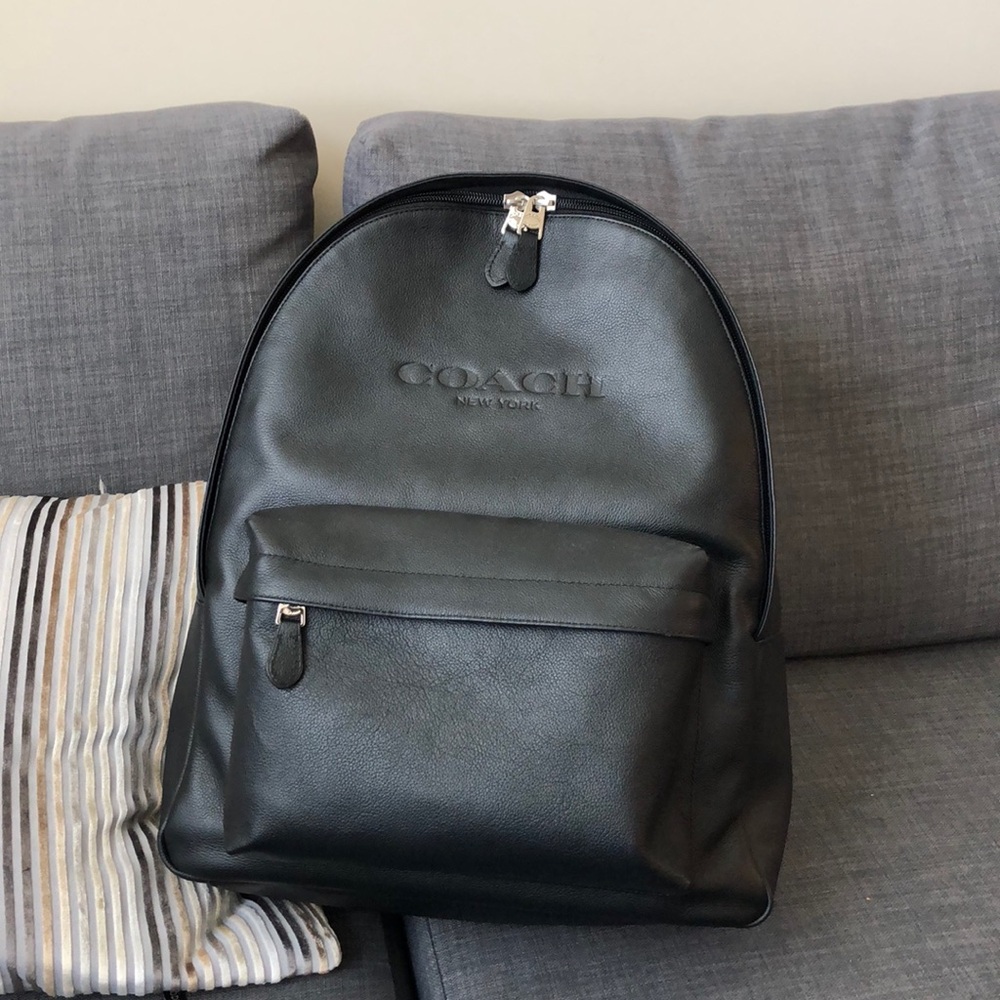 Coach Campus Black Leather Backpack